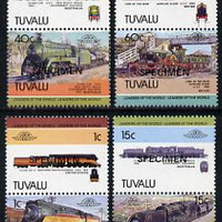 Tuvalu 1984 Locomotives #1 (Leaders of the World) set of 8 opt'd SPECIMEN (as SG 241-48) unmounted mint