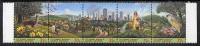 United Nations (NY) 1996 'Habitat II' Conf on Human Settlements strip of 5 unmounted mint, SG 698a