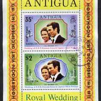 Barbuda 1973 Royal Wedding m/sheet opt'd Honeymoon Visit very fine used, SG MS 138