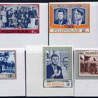 Philippines 1968 Kennedy imperf set of 5 opt'd 'SNV' unmounted mint (unissued) See note after SG 1071
