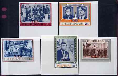 Philippines 1968 Kennedy imperf set of 5 opt'd 'SNV' unmounted mint (unissued) See note after SG 1071