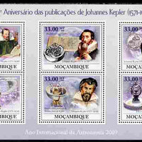 Mozambique 2009 Johannes Kepler perf sheetlet containing 6 values unmounted mint