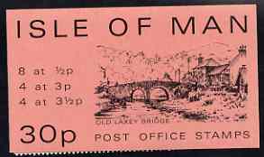 Isle of Man 1974 Old Laxey Bridge 30p stamp sachet (pink cover) complete and pristine