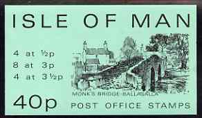Isle of Man 1974 Monk's Bridge 40p stamp sachet (green cover) complete and pristine