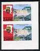 Zaire 1979 River Expedition 25k Inzia Falls imperf pair unmounted mint (as SG 958)