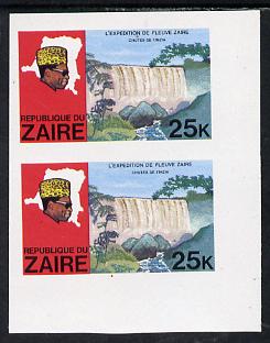 Zaire 1979 River Expedition 25k Inzia Falls imperf pair unmounted mint (as SG 958)