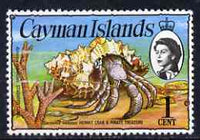 Cayman Islands 1974 Hermit Crab & Coral 1c (upr wmk) unmounted mint, SG 346*