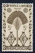 Madagascar 1943 Traveller's Tree 5c brown unmounted mint, SG 254
