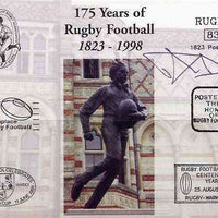 Postcard privately produced in 1998 (coloured) for the 175th Anniversary of Rugby, signed by Michael Dods (Scotland - 8 caps, Gala, Northampton & Rugby Lions) unused and pristine