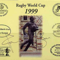 Postcard privately produced in 1999 (coloured) for the Rugby World Cup, signed by Paul Grayson (England/British Lions - 23 caps, Waterllo, Northampton) unused and pristine