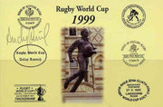 Postcard privately produced in 1999 (coloured) for the Rugby World Cup, signed by Andy Nicol (Scotland - 20 caps, Glasgow) unused and pristine