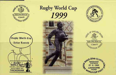 Postcard privately produced in 1999 (coloured) for the Rugby World Cup, signed by James Brooks (England 7's, London Broncos, Northampton) unused and pristine