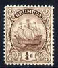 Bermuda 1922 Three-masted Ship 1/4d brown (wmk Mult script CA) unmounted mint SG 76b