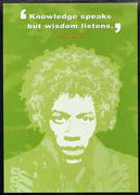 Postcard produced by the BBC for their 'AS Guru' programme showing Jimi Hendrix with quotation, unused