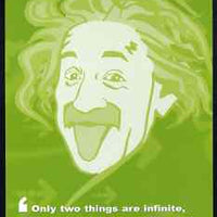 Postcard produced by the BBC for their 'AS Guru' programme showing Albert Einstein with quotation, unused