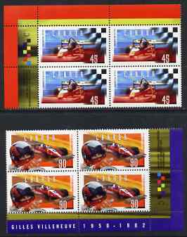 Canada 1997 Gilles Villeneuve (racing car driver) set of 2 each in imprint blocks of 4 unmounted mint, SG 1733-34