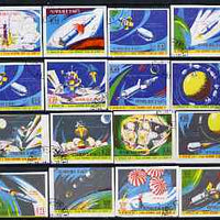Haiti 1970 Apollo 12 Moon Mission imperf set of 16 fine cto used from limited printing