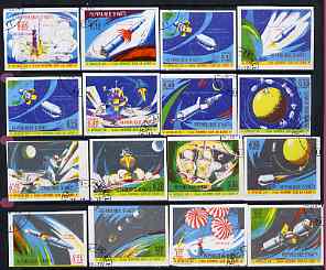 Haiti 1970 Apollo 12 Moon Mission imperf set of 16 fine cto used from limited printing