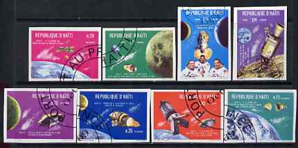 Haiti 1969 Apollo 7 & 8 Space Flights imperf set of 8 fine cto used from limited printing