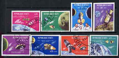 Haiti 1969 Apollo 7 & 8 Space Flights imperf set of 8 fine cto used from limited printing