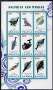 Rwanda 2009 Whales & Dolphins imperf sheetlet containing 9 values unmounted mint
