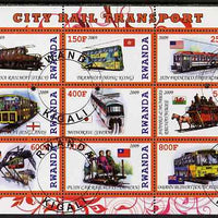 Rwanda 2009 City Transport perf sheetlet containing 9 values fine cto used