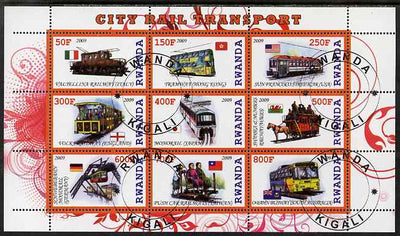 Rwanda 2009 City Transport perf sheetlet containing 9 values fine cto used