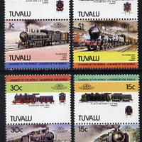 Tuvalu 1984 Locomotives #3 (Leaders of the World) set of 8 opt'd SPECIMEN (as SG 273-80) unmounted mint