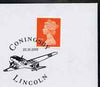Postmark - Great Britain 2001 cover with 'Coningsby' cancel illustrated with Aeroplane
