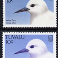 Tuvalu 1988 White Tern 10c with red omitted plus normal, both unmounted mint, SG 503var