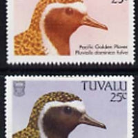 Tuvalu 1988 American Golden Plover 25c with blue omitted plus normal, both unmounted mint, SG 506var