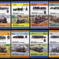 St Vincent - Union Island 1984 Locomotives #2 (Leaders of the World) set of 16 opt'd SPECIMEN unmounted mint