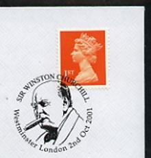 Postmark - Great Britain 2001 cover with 'Sir Winston Churchill' London cancel illustrated with Portrait of Churchill