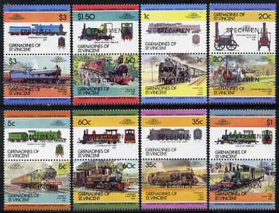 St Vincent - Grenadines 1984 Locomotives #2 (Leaders of the World) set of 16 opt'd SPECIMEN (as SG 311-26) unmounted mint