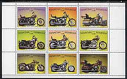 Tatarstan Republic 1999 Harley Davidson Motorcycles perf sheetlet containing set of 9 values complete unmounted mint