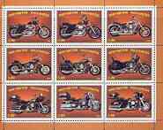 Ingushetia Republic 1999 Harley Davidson Motorcycles perf sheetlet containing set of 9 values complete unmounted mint