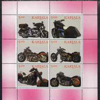 Karjala Republic 1999 Harley Davidson Motorcycles perf sheetlet containing set of 6 values complete unmounted mint
