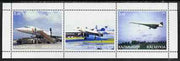 Kalmikia Republic 2000 Concorde perf sheetlet containing set of 3 values complete unmounted mint