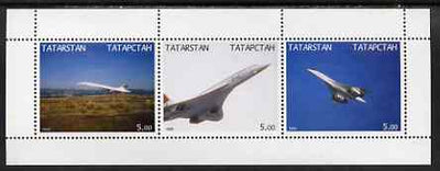 Tatarstan Republic 2000 Concorde perf sheetlet containing set of 3 values complete unmounted mint