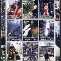 Tadjikistan 2001 Saluting Fire Services perf sheetlet containing set of 9 values complete unmounted mint