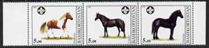 Bashkortostan 1998 Horses (with Scout Logo) perf sheetlet containing set of 3 values complete unmounted mint