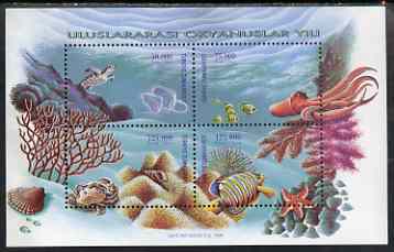 Turkey 1998 Marine life composite perf sheetlet containing set of 4 unmounted mint