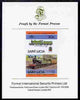 St Lucia 1985 Locomotives #4 (Leaders of the World) 30c 'Class M 4-4-0' se-tenant pair imperf mounted on Format International proof card