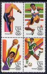 United States 1983 Los Angeles Olympics (2nd issue) set of 4 in se-tenant block unmounted mint, SG A2037a