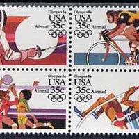 United States 1983 Los Angeles Olympics (4th issue) set of 4 in se-tenant block unmounted mint, SG A2061a