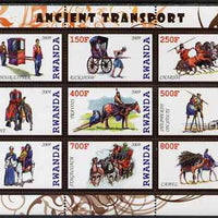Rwanda 2009 Early Transport perf sheetlet containing 9 values unmounted mint