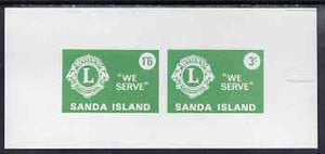 Sanda Island 1965 Lions International imperf m/sheet containing set of 2 (1s6d & 3s green) unmounted mint