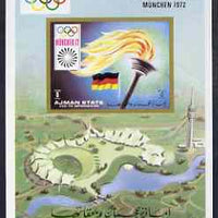Ajman 1971 Munich Olympics imperf m/sheet (Olympic Torch) unmounted mint, Mi BL 329