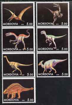 Mordovia Republic 2000 Dinosaurs perf set of 7 values complete unmounted mint