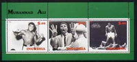 Ingushetia Republic 2001 Muhammad Ali #2 perf sheetlet containing set of 3 values complete unmounted mint